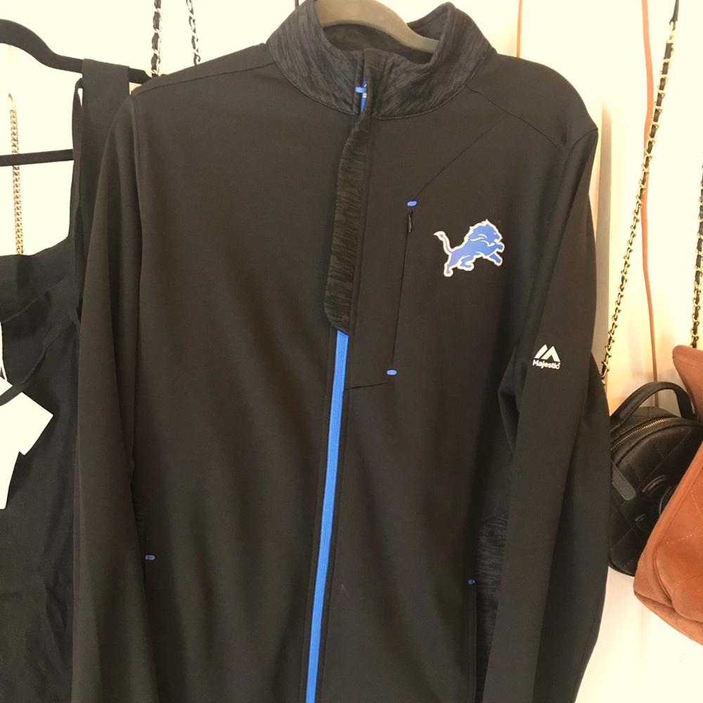 Majestic Thermabase Detroit Lions Full Zip Jacket Men's Medium